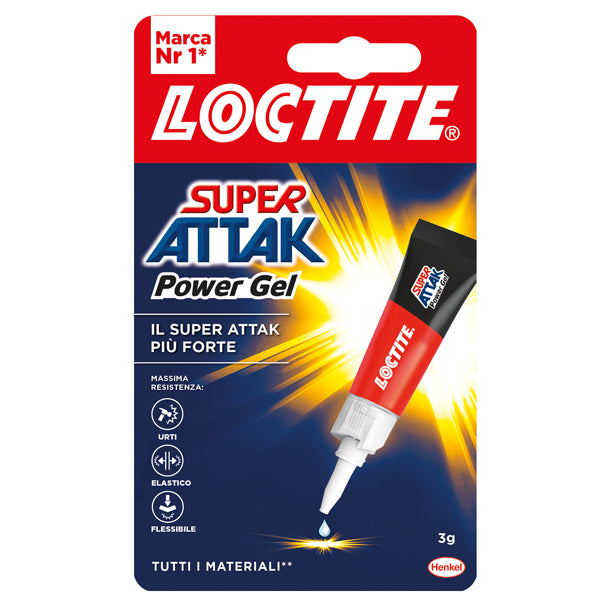 LOCTITE - 2631640 - Colla Super Attak Power Gel - 3 gr - trasparente - Loctite