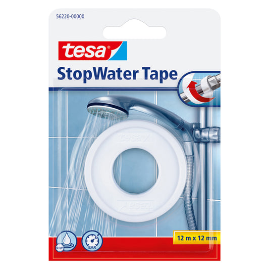 TESA - 56220-00000-02 - Nastro StopWater per riparazioni - Teflon - 1,2 cm x 12 m - bianco - Tesa