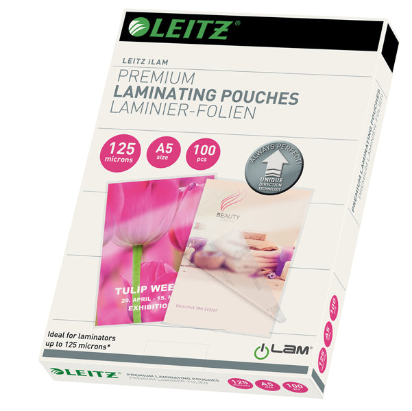 LEITZ - 74930000 - Pouches ILam - A5 -154x216 mm - 2x125 micron - Leitz - conf. 100 pezzi