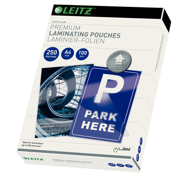 LEITZ - 74840000 - Pouches ILam - A4 - 216x303 mm - 2x250 micron - Leitz - conf. 100 pezzi