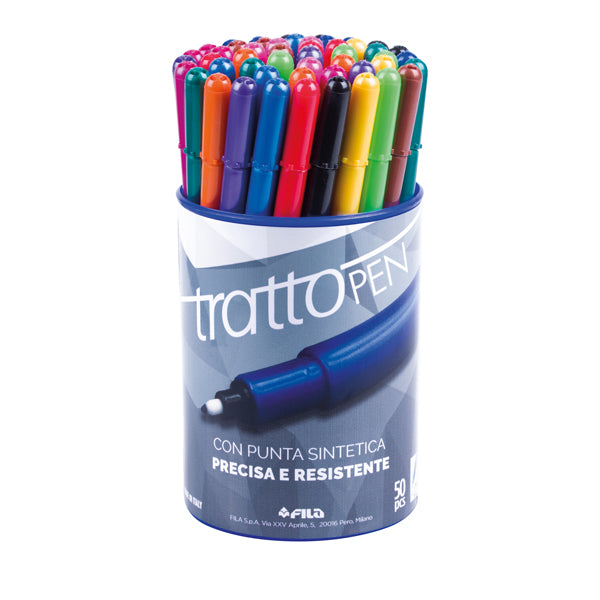 TRATTO - 807100 - Pennarello fineliner Tratto Pen - tratto 0,5mm - colori assortiti - Tratto - busta 50 pennarelli