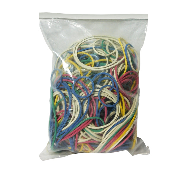 MARKIN - Y525ASS100 - Elastici - misure e colori assortiti - 1 kg - gomma - Markin - conf. 10 sacchetti (100 gr cad)