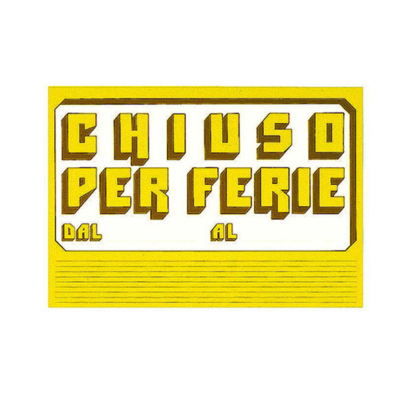 CWR - 315-6 - Cartello in cartoncino CHIUSO PER FERIE - 23x32 cm - giallo - CWR