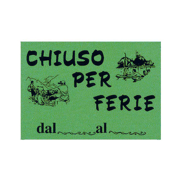 CWR - 315-12 - Cartello in cartoncino CHIUSO PER FERIE - 16x23 cm - giallo - CWR