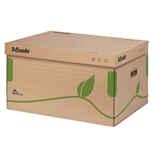 ESSELTE - 623918 - Scatola container EcoBox -  34,5x43,9x24,2cm - apertura superiore - avana - Esselte