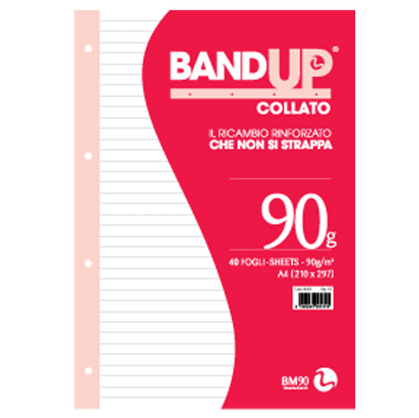 BM - 0106434 - Blocco collato BandUp - fori rinforzati - A4 - 1 rigo - 40 fogli - 90gr - BM