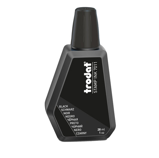 TRODAT - 55886. - Inchiostro 7011 per timbro in gomma - nero - 28 ml - Trodat