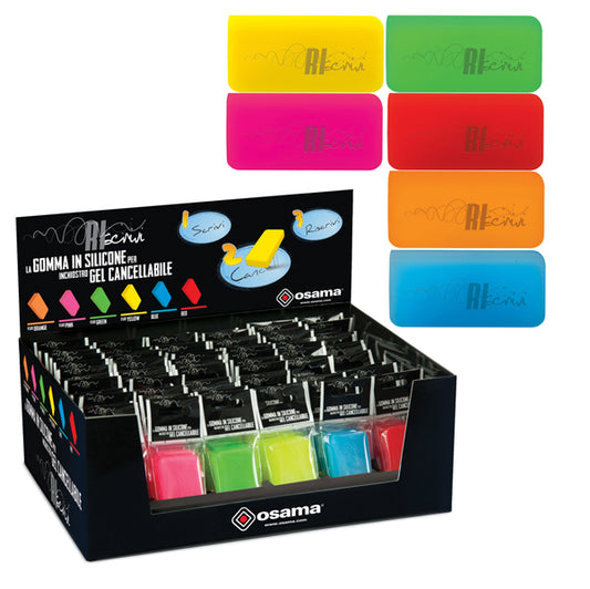 OSAMA - OW 10139 - Gomma Riscrivi per gel cancellabile - colori assortiti - 6x3cm - Osama