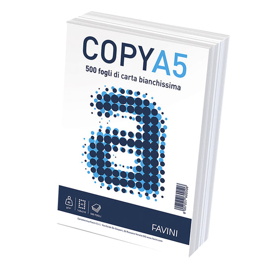 FAVINI - A620505 - Carta Copy - A5 - 80 gr - bianco - Favini - conf. 500 fogli