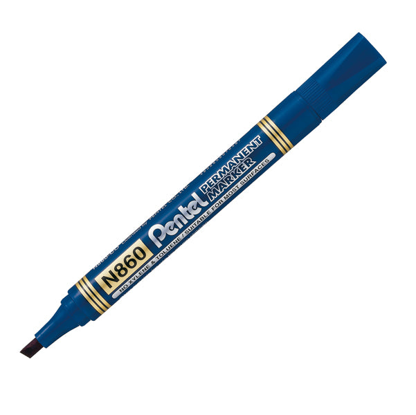 PENTEL - N860-CE - Marcatore permanente N860 - punta scalpello - blu - Amiko Pentel