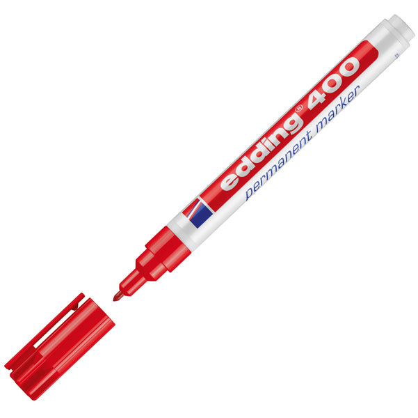 EDDING - E-400 002 - Marcatore permanente Edding 400 - punta conica - tratto 2,00 - 4,00mm - rosso - Edding