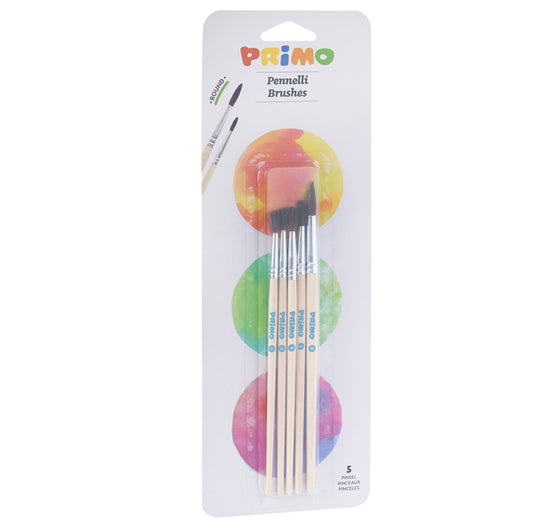 PRIMO - MOROCOLOR - 1240BPT - Pennelli e portapennelli - tondi - Primo - blister 5 pezzi