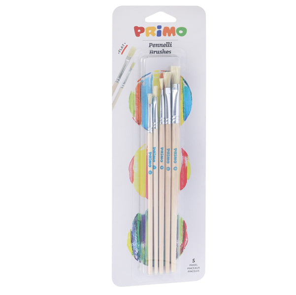 PRIMO - MOROCOLOR - 1241BPQ - Pennelli e portapennelli - piatti - Primo - blister 5 pezzi