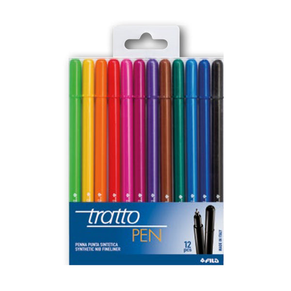 TRATTO - 807700 - Pennarello fineliner Tratto Pen - tratto 0,5mm - colori assoriti - Tratto - busta 12 pennarelli