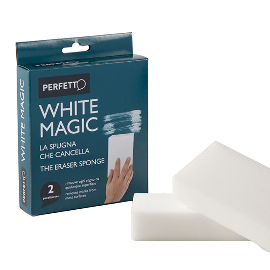 PERFETTO - 0246E - Spugna cancella macchie White Magic - 12x2,5x0,6 cm - Perfetto - conf. 2 pezzi