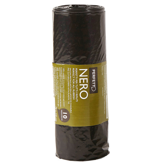 PERFETTO - 0360 - Sacchi per rifiuti Classic - 70x110 cm - 110 L - 20 micron - nero - Perfetto - rotolo da 10 sacchetti