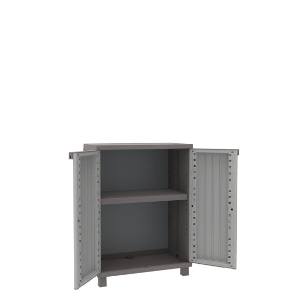 TERRY - 1002718 - Armadietto JWood 68 - 2 ante - 68 x 37,5 x 91,5 cm - PPL - effetto legno - grigio tortora - Terry