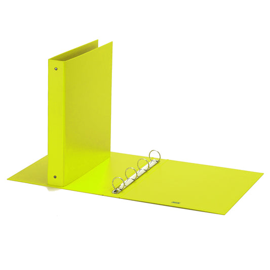 FAVORIT - 400050899 - Raccoglitore Europa Neon - 4 anelli tondi 30 mm - dorso 4 cm - 22x30 cm - giallo neon - Favorit