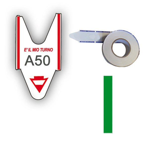 PRINTEX - TR-ROLL-VER - Rotolo da 2000 ticket per elimina code - verde - Printex - conf. 5 rotoli