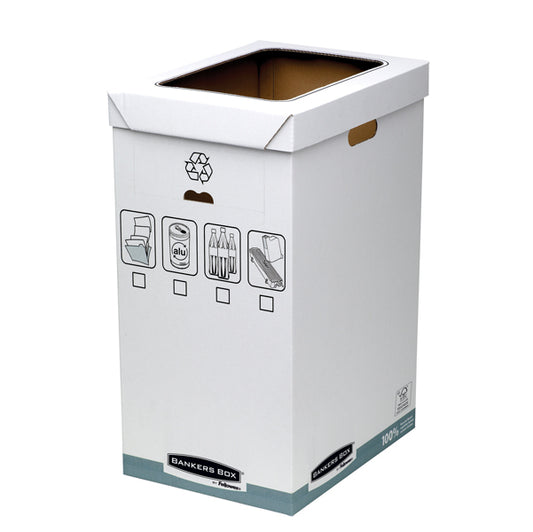 BANKERS BOX - 0193201 - Cestino per riciclo Bankers Box System - 30 x 60 x 50 cm - 90 L - bianco - Fellowes