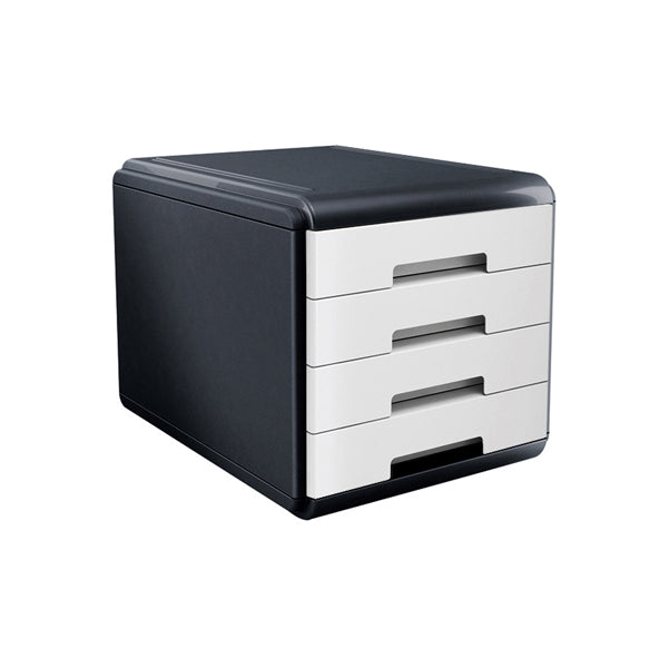 ARDA - 18P4PB - Cassettiera Mydesk - 29,5 x 38,5 x 28,2 cm - 4 cassetti da 4,5 cm - grigio-bianco - Arda