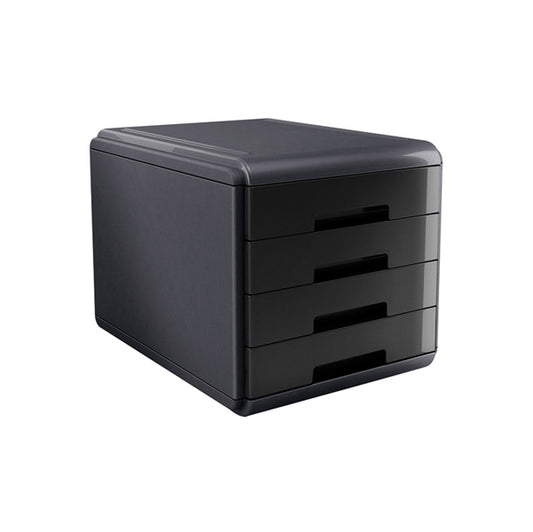 ARDA - 18P4PN - Cassettiera Mydesk - 29,5 x 38,5 x 28,2 cm - 4 cassetti da 4,5 cm - grigio-nero - Arda