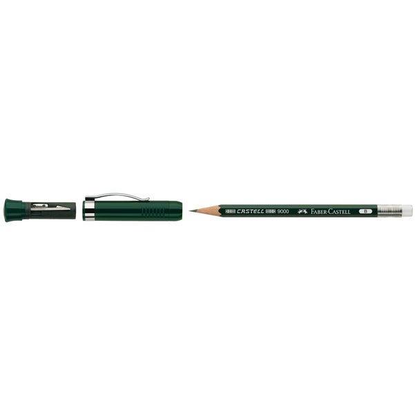 FABER-CASTELL - 119037 - Matita in grafite castell 9000 Extender - gradazione B - Faber Castell - set regalo con temperamatite