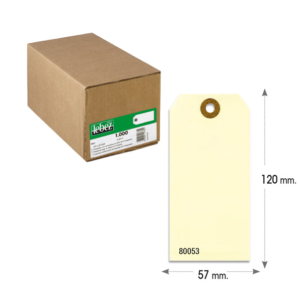 LEBEZ - 80053 - Etichette per spedizioni - con foro - 120 x 60 mm - avana - Lebez - conf. 1000 pezzi