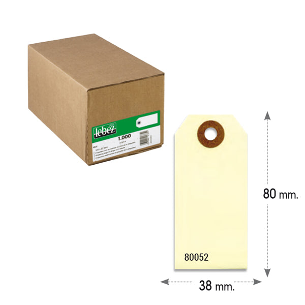 LEBEZ - 80052 - Etichette per spedizioni - con foro - 80 x 38 mm - avana - Lebez - conf. 1000 pezzi