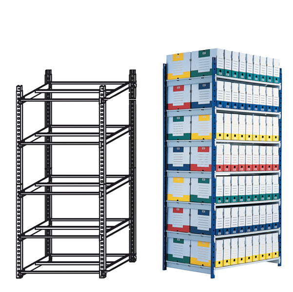 PAPERFLOW - K605170 - Scaffale RANG'ECO - modulo base - 5 ripiani - 100 x 70 x 200 cm - grigio - Paperflow