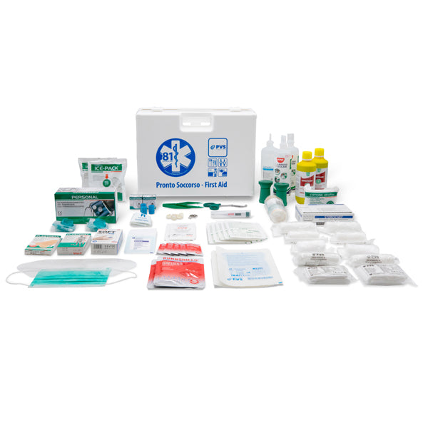 PVS - CPS101 - Valigetta di pronto soccorso Multisan - 44,3x33,8x14,7 cm - HACCP - oltre 3 persone - bianco - PVS