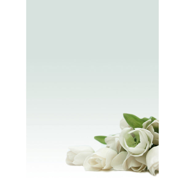 DECADRY - T036126 - Carta con stampa ''rosa bianca'' - A4 - 90 gr - Decadry - conf. 20 fogli