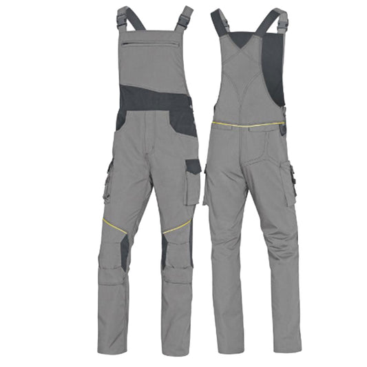 DELTAPLUS - MCSA2GRGT - Salopette da lavoro Mach 2 Corporate - tela-poliestere-cotone - taglia L - grigio chiaro-grigio scuro - Deltaplus
