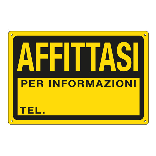 CARTELLI SEGNALATORI - 3345P - Cartello segnalatore - 30x20 cm - AFFITTASI - PPL - Cartelli Segnalatori