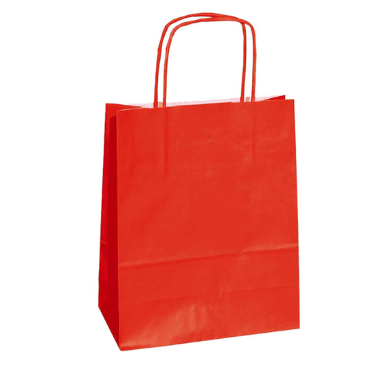 Mainetti Bags - 072086 - Shopper Twisted - maniglie cordino - 18 x 8 x 24 cm - carta kraft - rosso - Mainetti Bags - conf. 25 pezzi