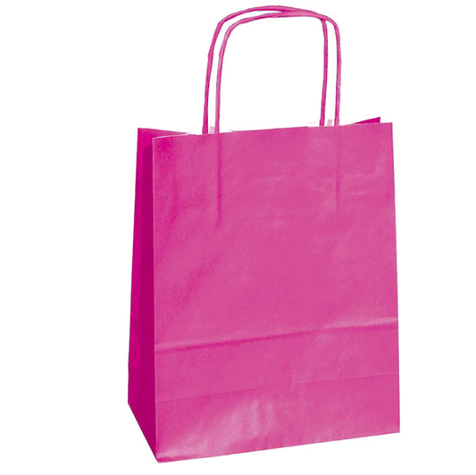 Mainetti Bags - 072062 - Shopper Twisted - maniglie cordino - 18 x 8 x 24 cm - carta kraft - magenta - Mainetti Bags - conf. 25 pezzi
