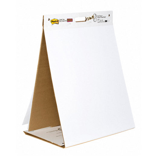 POST-IT - 7100171595 - Blocco-Lavagna da tavolo Super Sticky autoportante - 563DE - 58,4 x 50,8 cm - bianco  - 20 fogli - Post-it
