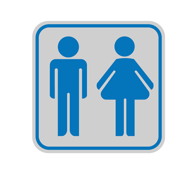CARTELLI SEGNALATORI - 9644B - Targhetta adesiva - pittogramma Toilette uomo-donna - 8,2 x 8,2 cm - Cartelli Segnalatori