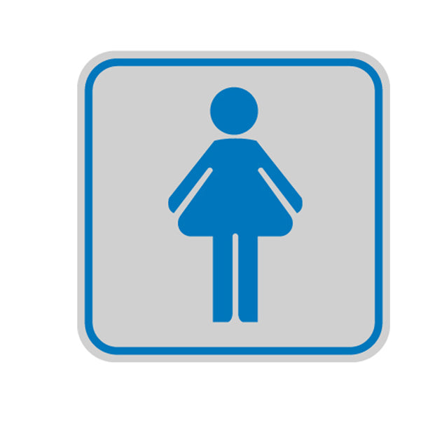 CARTELLI SEGNALATORI - 9643B - Targhetta adesiva - pittogramma Toilette donna - 8,2 x 8,2 cm - Cartelli Segnalatori