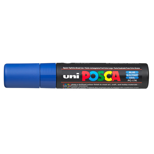 UNI MITSUBISHI - M PC17K B - Marcatore a base d'acqua Uni Posca PC17K - punta extra large a scalpello 15,0mm  - blu - Uni Mitsubishi