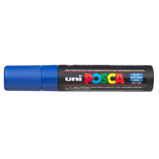 UNI MITSUBISHI - M PC17K B - Marcatore a base d'acqua Uni Posca PC17K - punta extra large a scalpello 15,0mm  - blu - Uni Mitsubishi