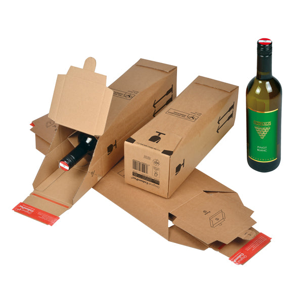 COLOMPAC - CP 181.101 - Scatola CP 181 - modulo base per 1 bottiglia - 7,4 x 7,4 x 30,5 cm - cartone - avana - ColomPac