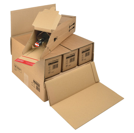 COLOMPAC - CP 181.006 - Scatola CP 181 - modulabile per 3-6 bottiglie - 37,5 x 36,5 x 25 cm - cartone - avana - ColomPac