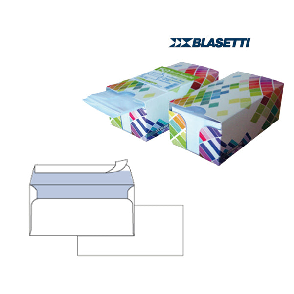 BLASETTI - 0392 - Busta Mailpack - senza finestra - strip adesivo - 11 x 23 cm - 90 gr - bianco - Blasetti - dispenser 150 pezzi