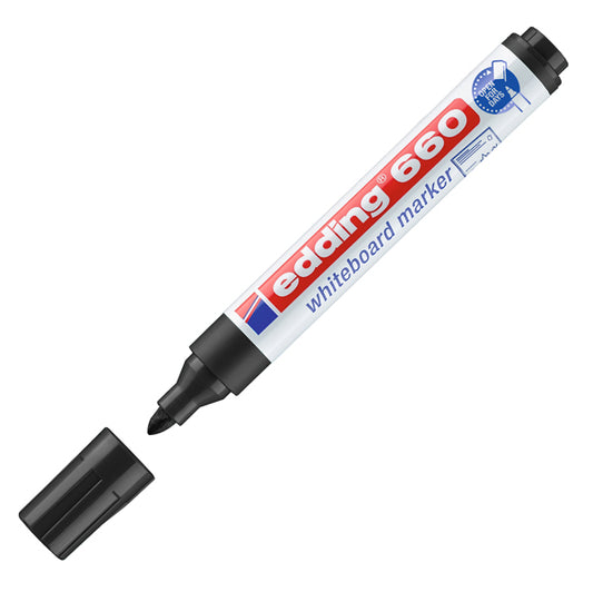 EDDING - E-660001 - Marcatore 660 per lavagne bianche - punta conica da 1,50-3,00mm - nero - Edding