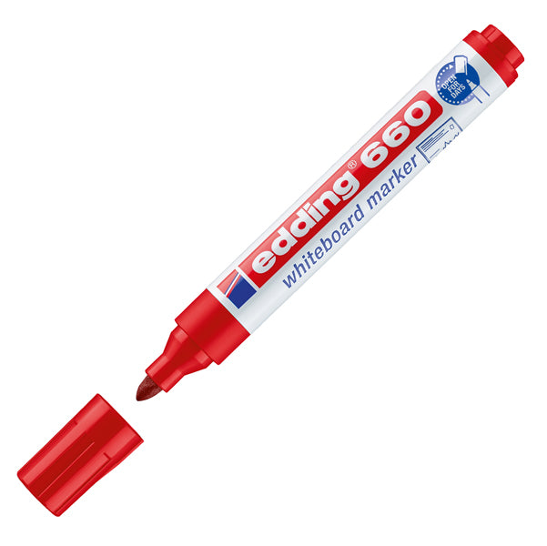 EDDING - E-660002 - Marcatore 660 per lavagne bianche - punta conica da 1,50-3,00mm - rosso - Edding