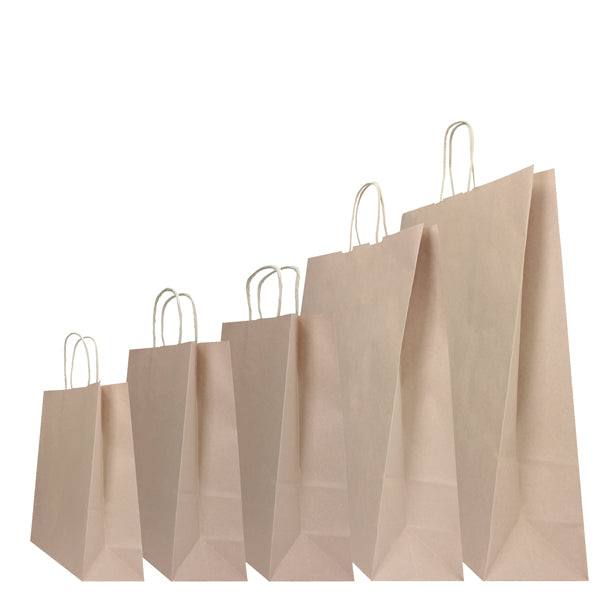 Mainetti Bags - 074394 - Shopper Twisted - maniglie cordino - 45 x 15 x 50 cm - carta kraft - sabbia - Mainetti Bags - conf. 25 pezzi
