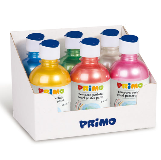 PRIMO - MOROCOLOR - 234tp6ass - Tempera brillante perlata - 300ml - colori perlati assortiti - Primo - box 6 colori