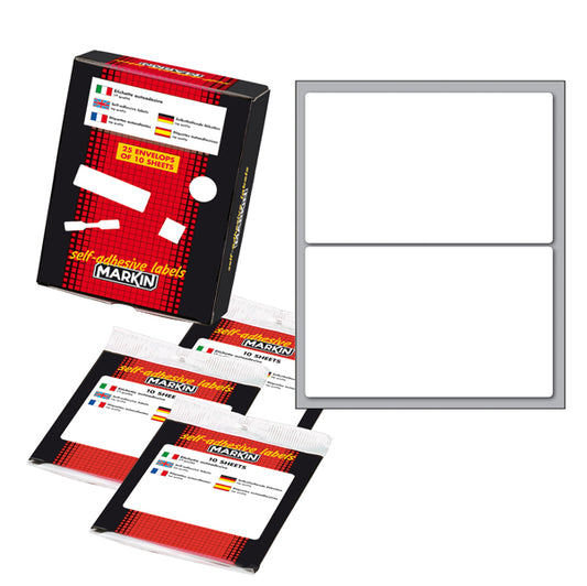 MARKIN - X11053 - Etichette adesive - permanenti - 115 x 70 mm - 2 et-fg - 10 fogli - bianco - Markin