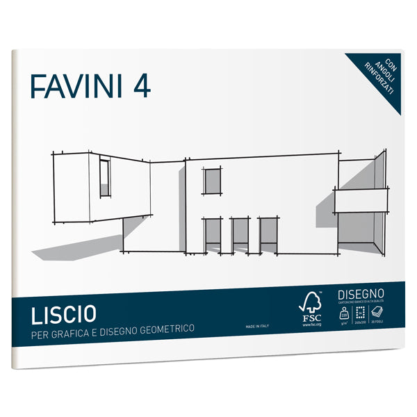 FAVINI - A166504 - Album Favini 4 - 24x33cm - 220gr - 20 fogli - liscio - Favini